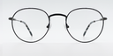 front view delicate round metal frame. black colour
