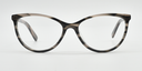 Front view. Cat's eye glasses in Grey marble colour.