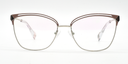 Front view of Lilac/silver frame. Lilac filigree detail on top of the frame. silver bridge and lower part of the frame.