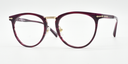 round retro style frame. side view showing gold coloured bridge and gold detail on hinges