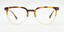Front view rounded brown tortoiseshell to clear frame glasses