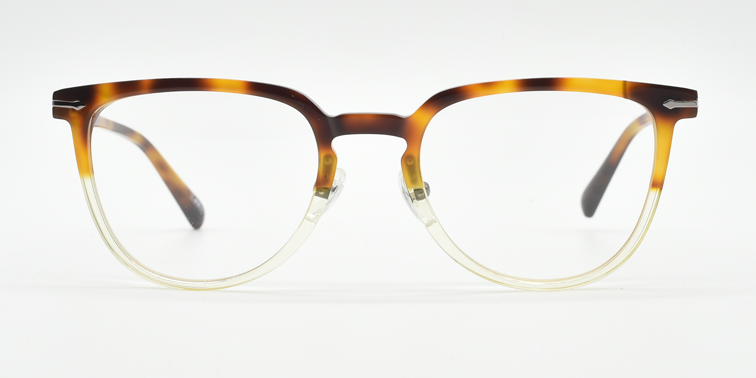 Front view rounded brown tortoiseshell to clear frame glasses