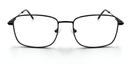 Front view rectangular brown frame glasses with brown colour detail