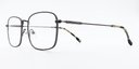 side view rectangular grey frame glasses with grey colour detail