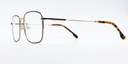 side view rectangular gold frame glasses with gold colour detail