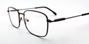 side view rectangular brown frame glasses with brown colour detail
