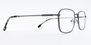 side view rectangular grey frame glasses with grey colour detail