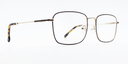 side view rectangular gold frame glasses with gold colour detail