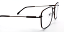 side view rectangular brown frame glasses with brown colour detail