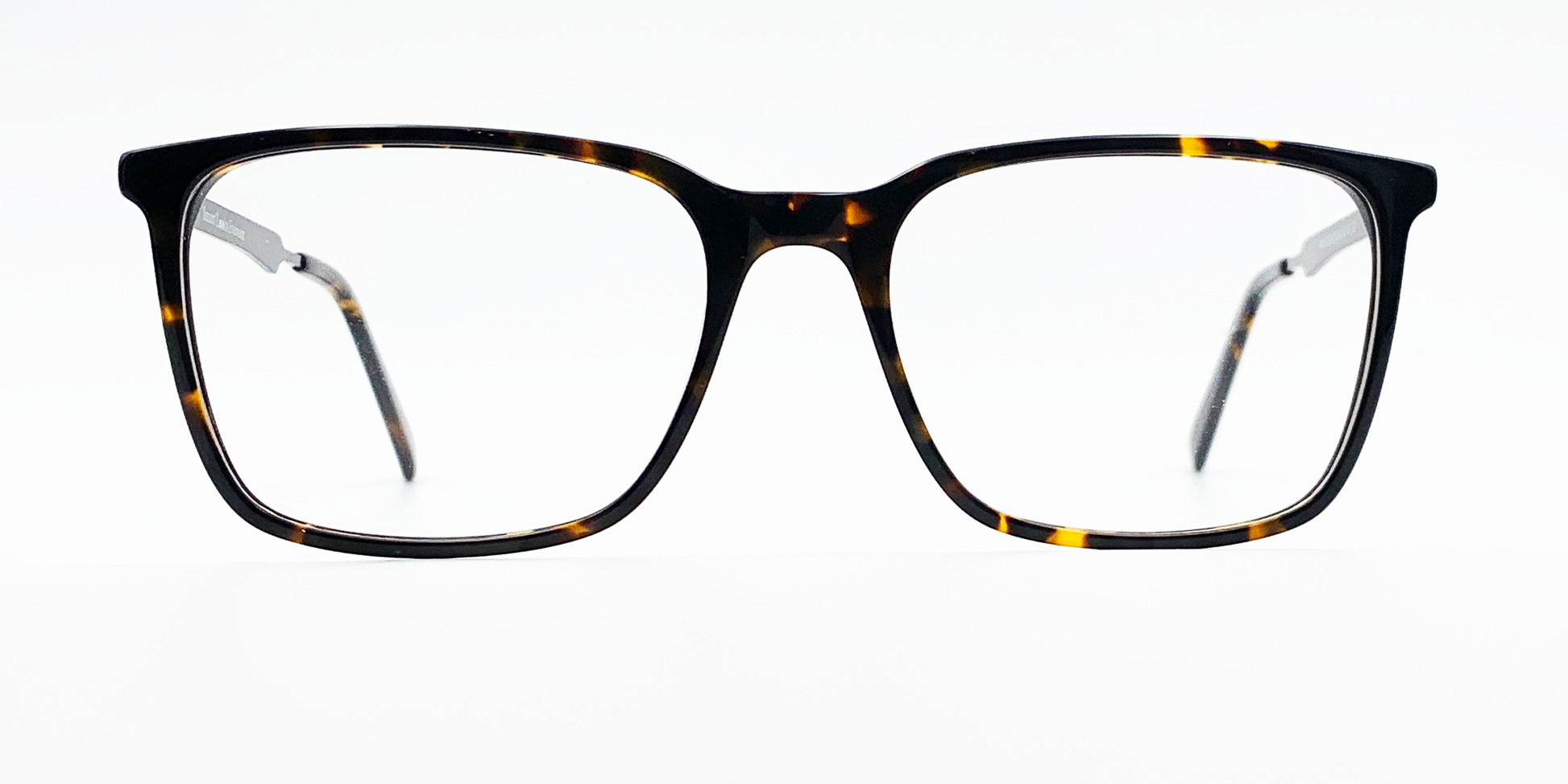 tortoiseshell colour. front view rectangular frame