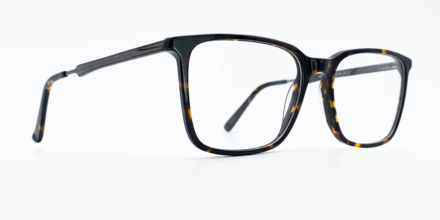 tortoiseshell colour. side view rectangular frame