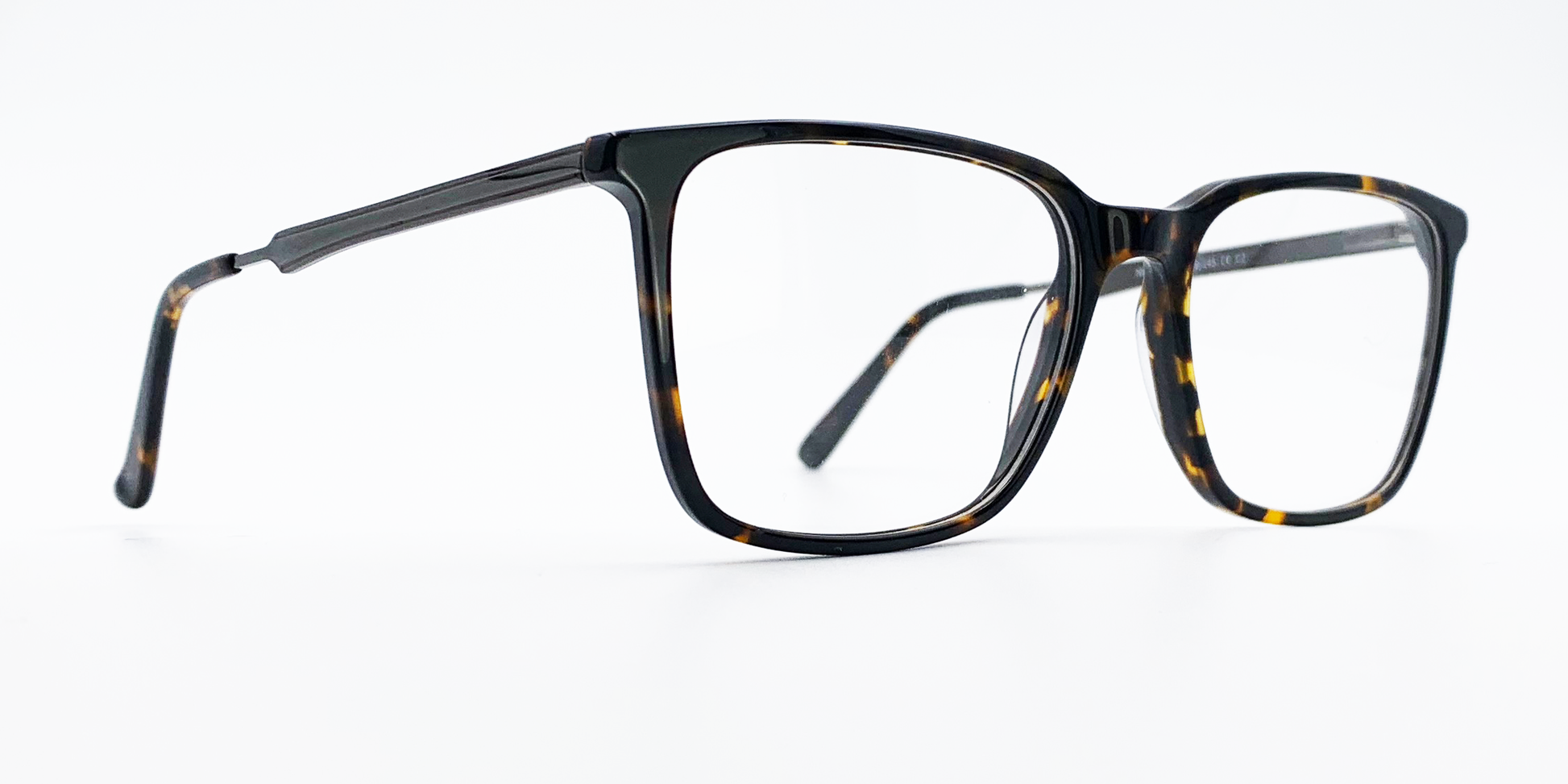 tortoiseshell colour. side view rectangular frame