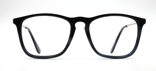 Black rounded rectangular front view glasses