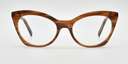 Front facing brown cat's eye frame