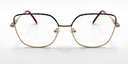 front view delicate metal frame. multi colour top of frame and gold rest of frame.
