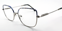 side view delicate metal frame. multi colour top of frame and silver colour rest of frame.