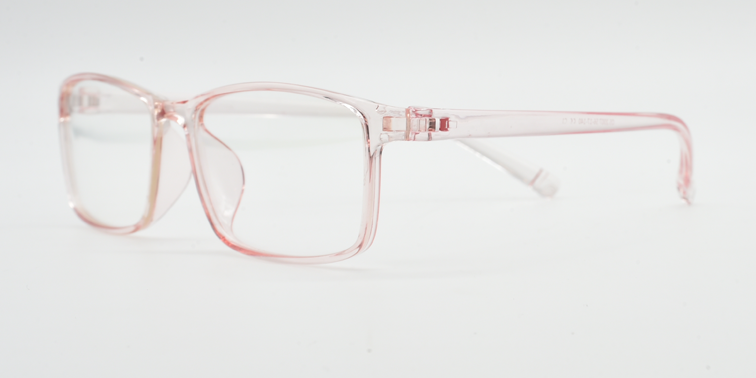 side view clear pink rectangular frames.