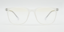 White frame. Front view rounded rectangular lenses 