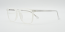 White frame. side view rounded rectangular lenses 