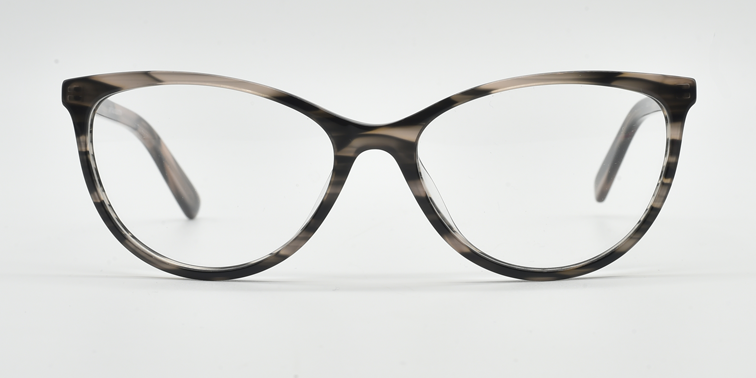 Front view. Cat's eye glasses in Grey marble  colour.
