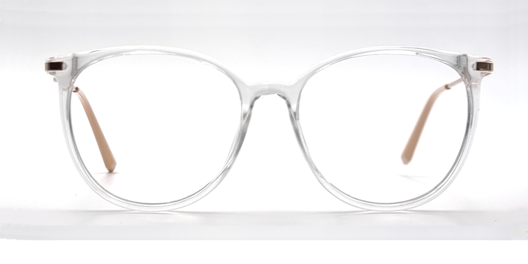 Front facing view of round frame.  clear frame