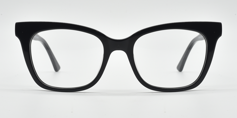 front view. All black rounded rectangular frame.