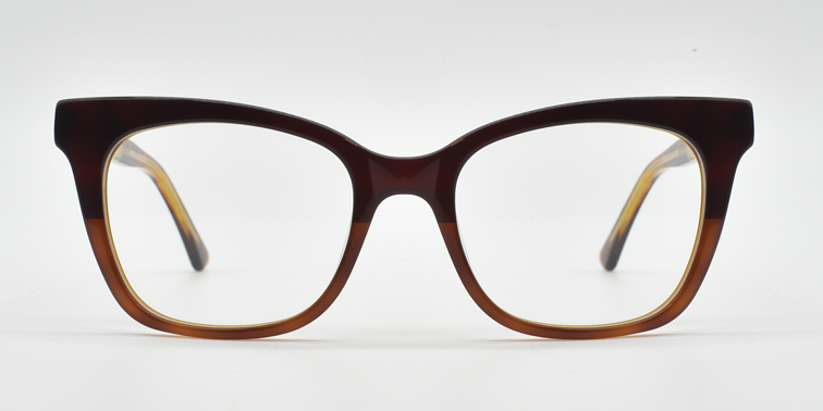 front view. All brown rounded rectangular frame.