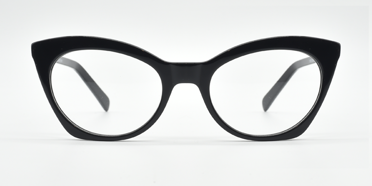 Front facing black cat's eye frame
