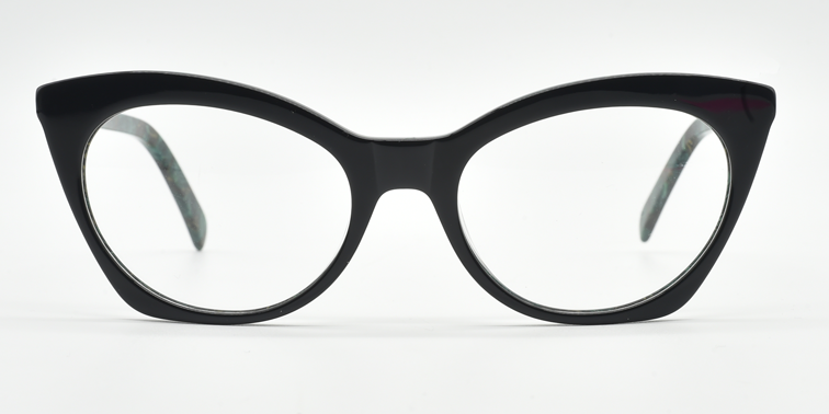 Front facing green cat's eye frame