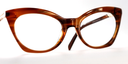 Front facing brown cat's eye frame
