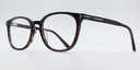 side view rounded rectangular style glasses in brown