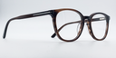 side view rounded rectangular style glasses in brown